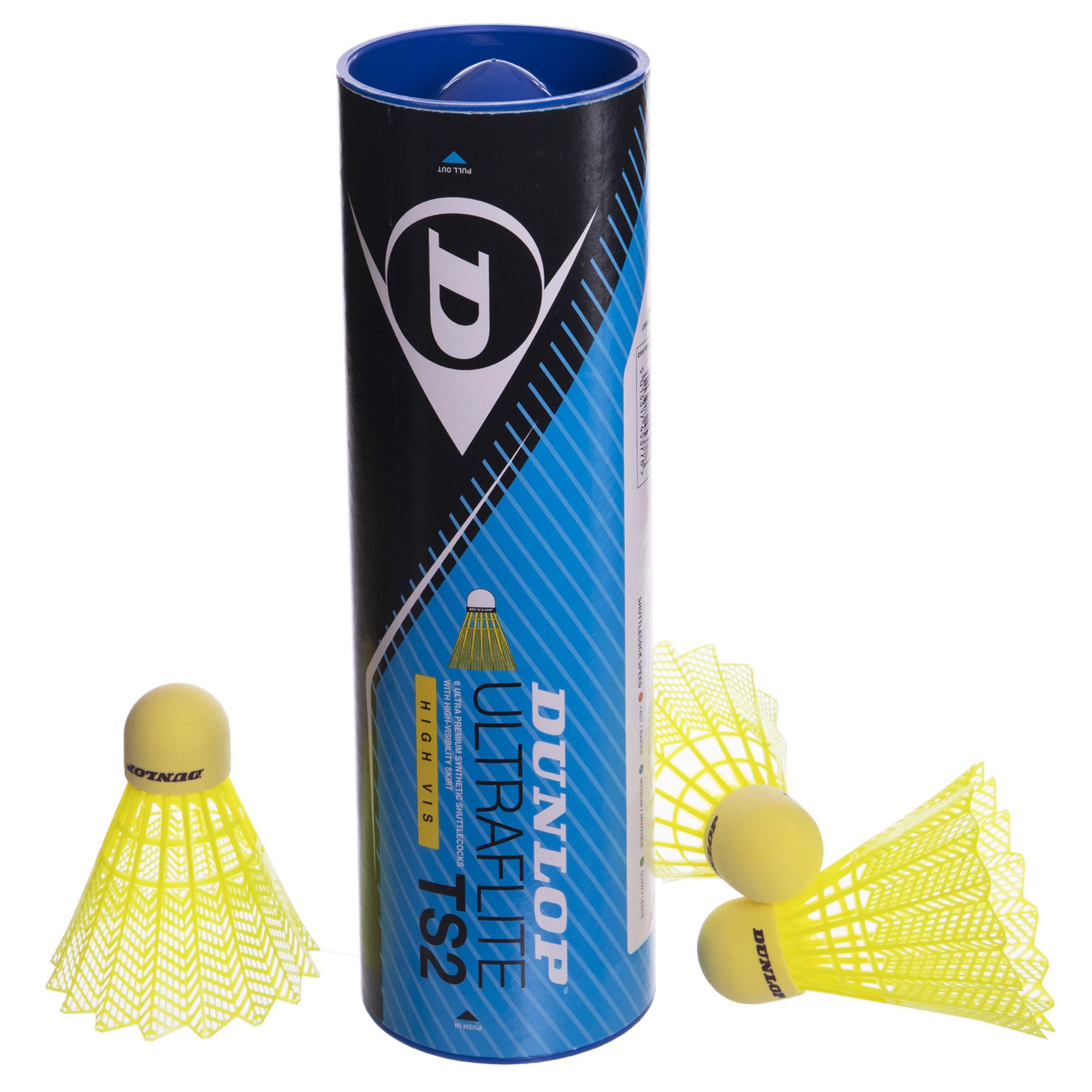 Воланы для бадминтона DUNLOP ULTRAFLITE TS2 HIVIS BD-003377 6 шт. Желтый (NA002785)