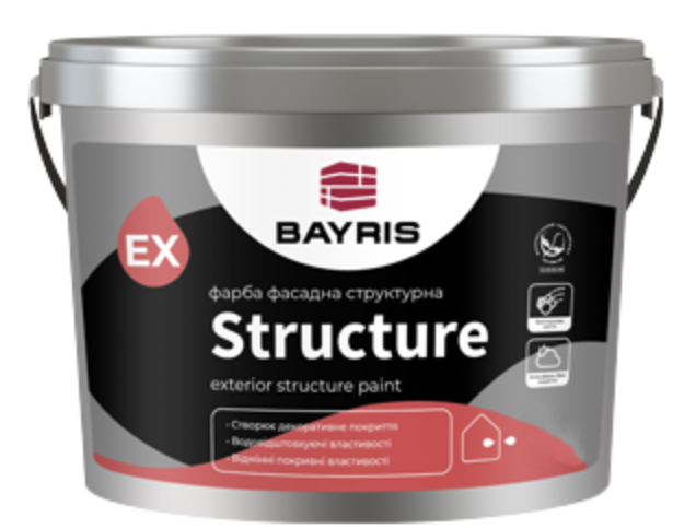 Краска фасадная структурная для стен Bayris Structure 7 кг (1418648049)