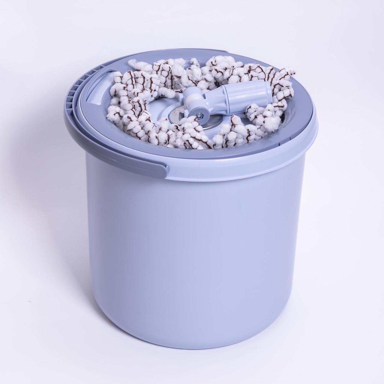 Набор для влажной уборки с круглой телескопической шваброй из микрофибры и ведром с отжимом для дома (A-035241) - фото 8 Набор для влажной уборки с круглой телескопической шваброй из микрофибры и ведром с отжимом для дома (A-035241) - фото 8