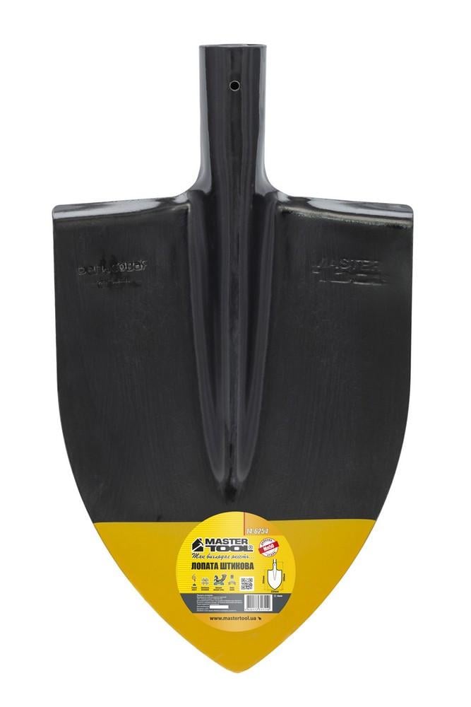 Лопата штыковая MasterTool 220х300х390 мм покраска 0,9 кг Черно-желтый (14-6254)