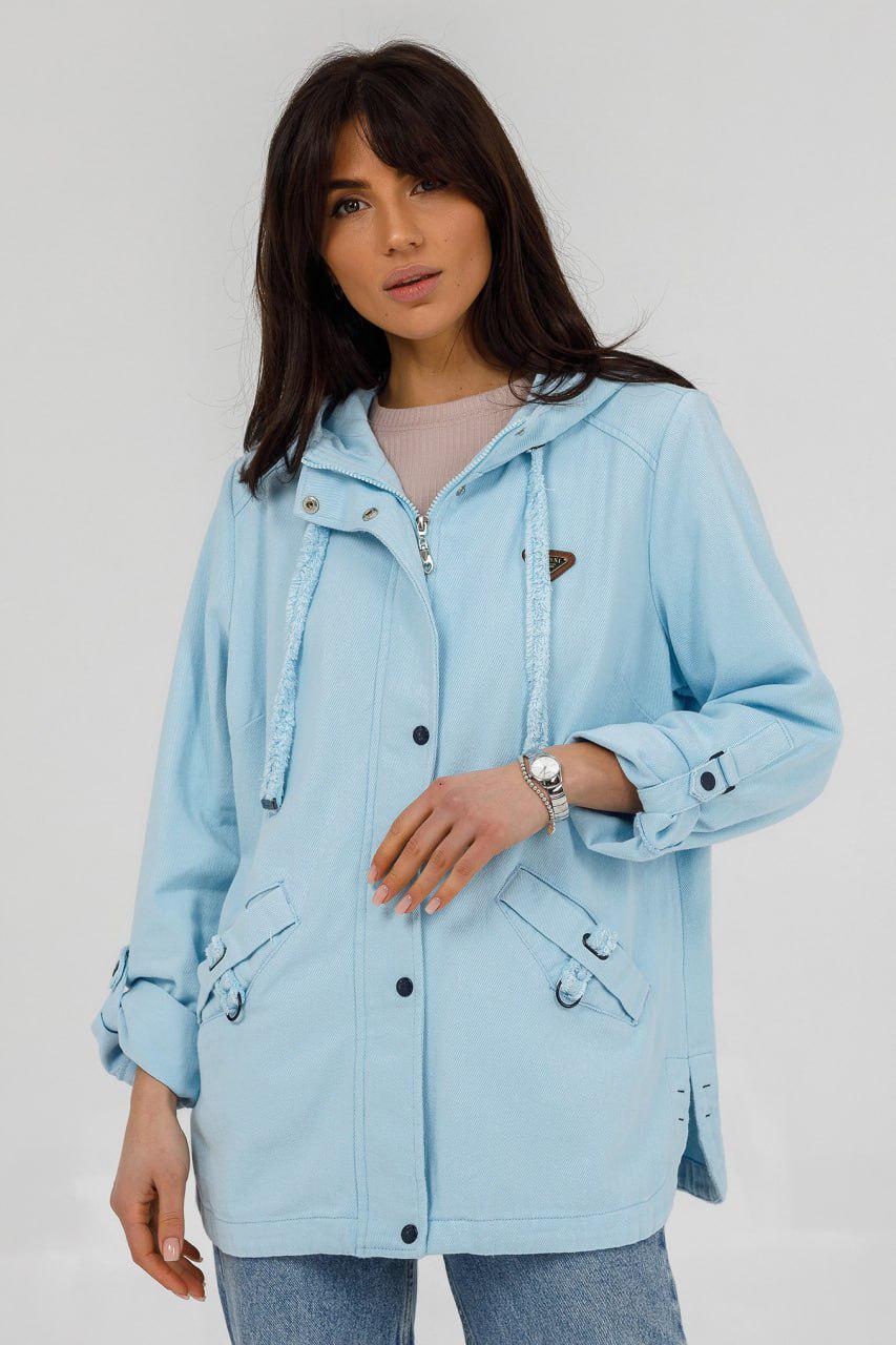Куртка джинсовая с капюшоном р. 54 Голубой (546\5)