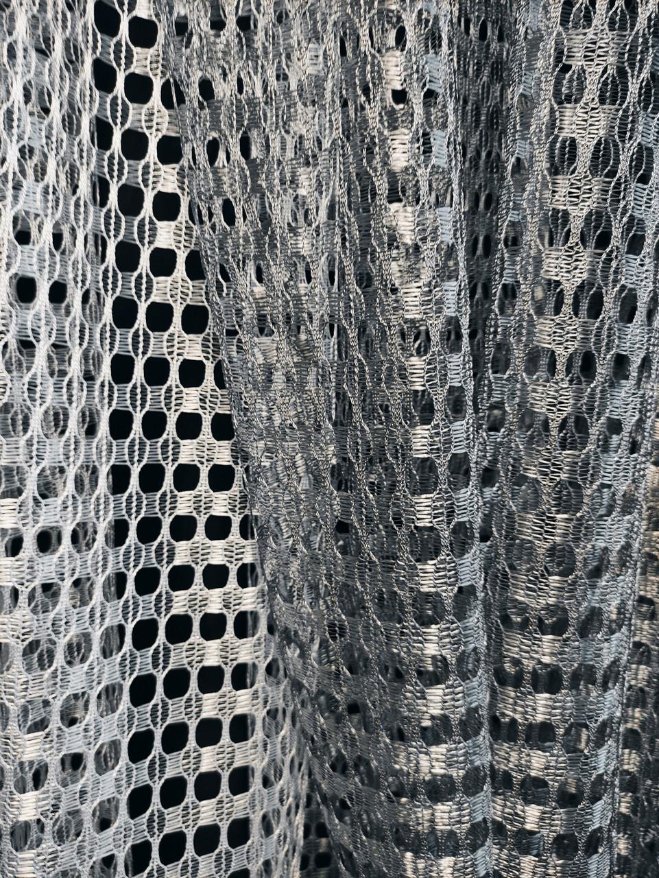 Комплект на широке вікно із шторками та атласною стрічкою 440х175 см Білий із сірим (шчс-01) - фото 5 Комплект на широке вікно із шторками та атласною стрічкою 440х175 см Білий із сірим (шчс-01) - фото 5