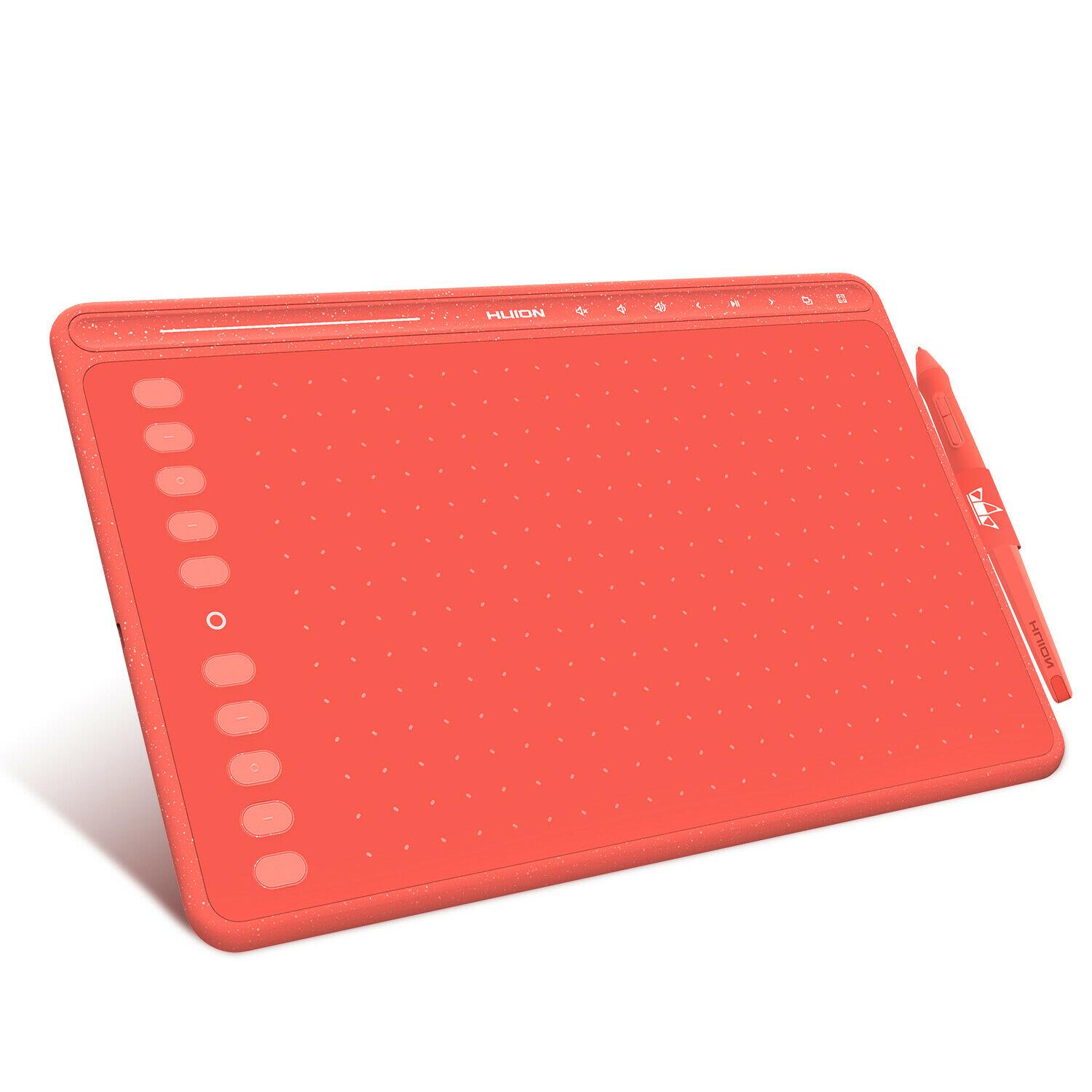 Графический планшет Huion HS611 с перчаткой 10,1х6,38 см Кораллово-красный (HS611 Red)