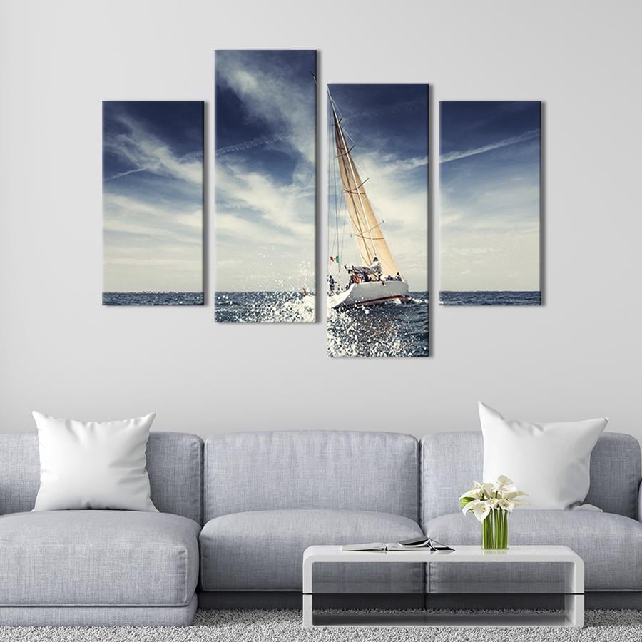 Картина модульная из 4 частей Парусная яхта L 129x90 см (419-42)