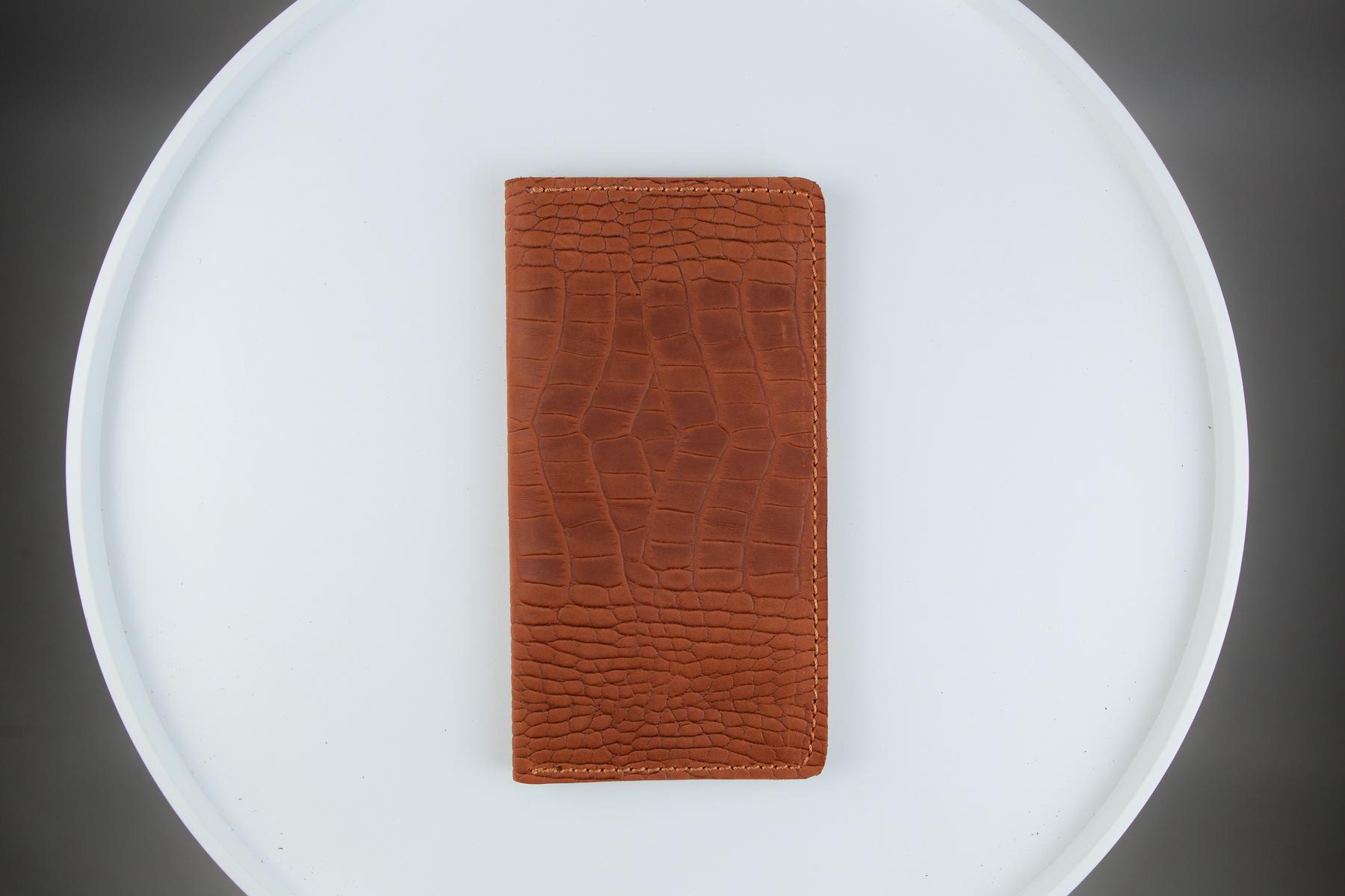 Портмоне мужское Skill Crazy Horse SH108 из натуральной кожи тиснение крокодил Светло-коричневый (25185298)