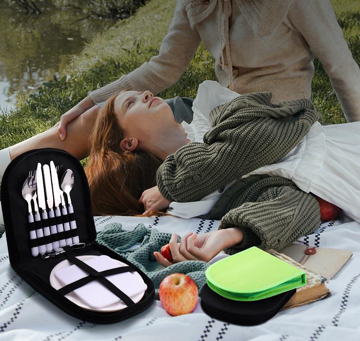 Набір для пікніка 10889 12 пр. Чорний (4569815) - фото 4 Набір для пікніка 10889 12 пр. Чорний (4569815) - фото 4