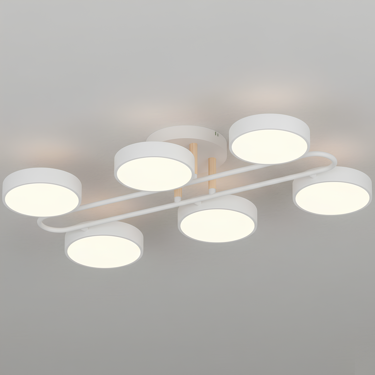 Люстра светодиодная Valeso 108W с круглыми рассеивателями 3000/4200/6000К Белый (XI3322-6)