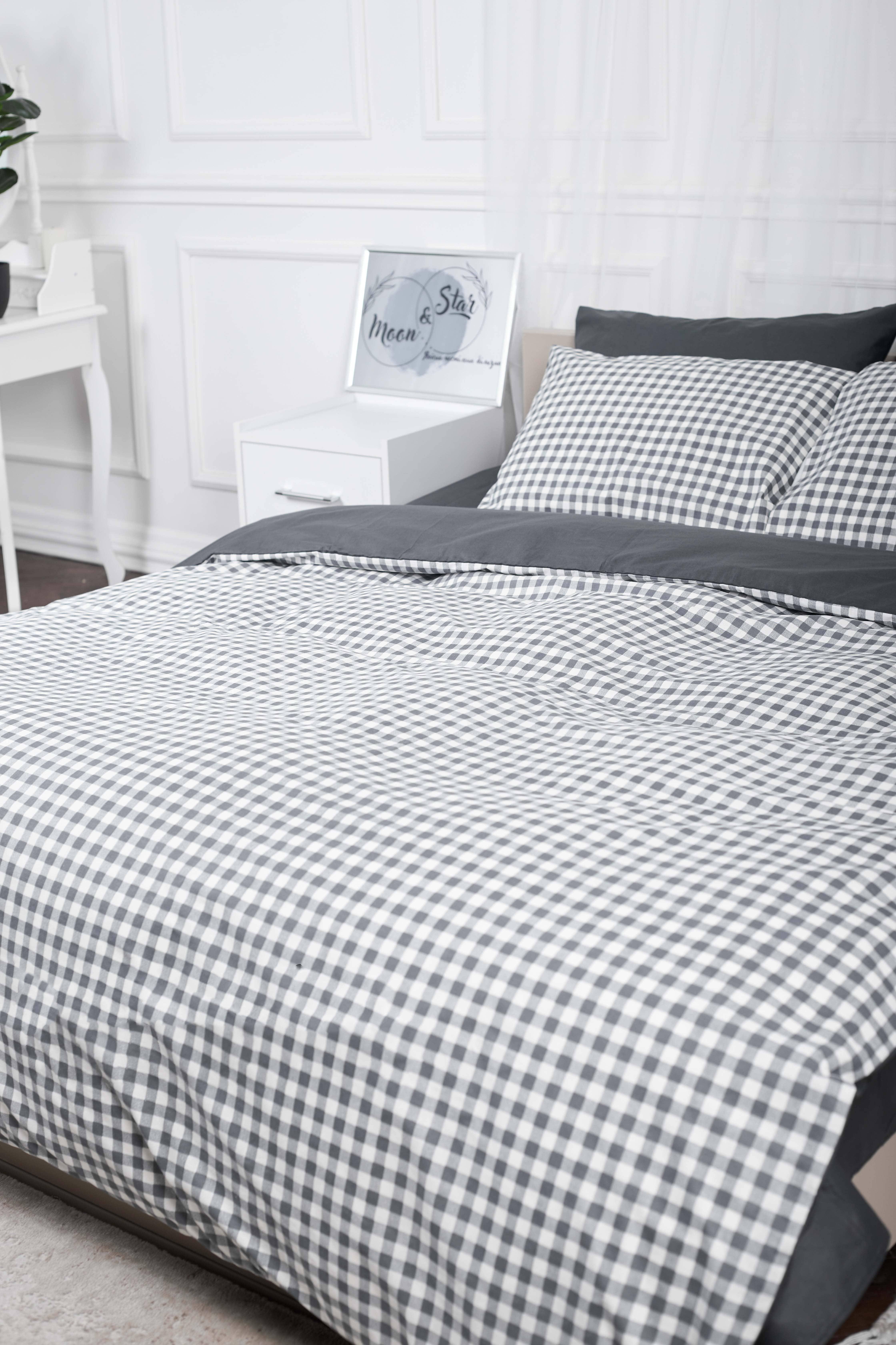 Підковдра Moon&Star Ranforce Elite Square полуторна 143х210 см Gray (MS-870000415) - фото 2 Підковдра Moon&Star Ranforce Elite Square полуторна 143х210 см Gray (MS-870000415) - фото 2