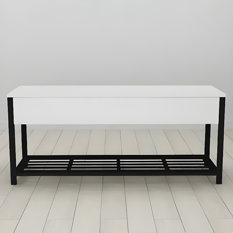 Банкетка с ящиком Ferrum-decor Дрейк 1 металл/ДСП 16 мм 550x1000x400 мм Черный/Белый (FRD-103045)