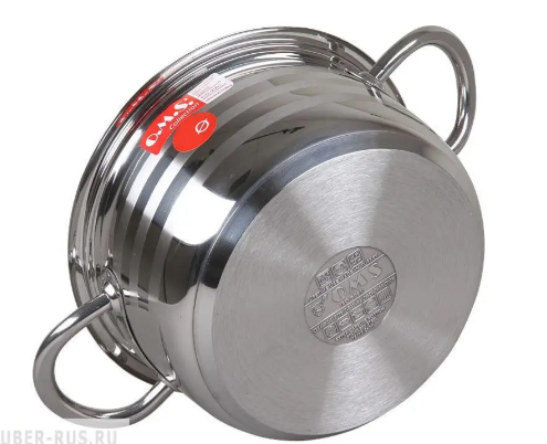 Каструля OMS 2005.8 з нержавіючої сталі з кришкою для газу та індукції 8 л - фото 7 Каструля OMS 2005.8 з нержавіючої сталі з кришкою для газу та індукції 8 л - фото 7