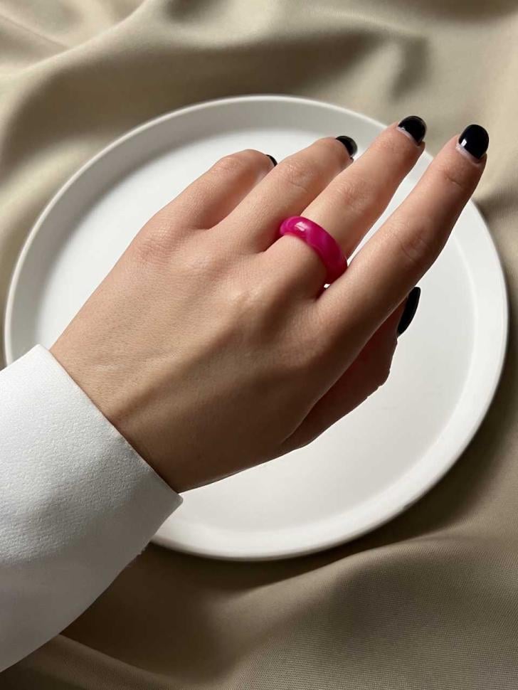 Каблучка з натурального агату р. 17 см Малиновий (5310-17) - фото 3 Каблучка з натурального агату р. 17 см Малиновий (5310-17) - фото 3