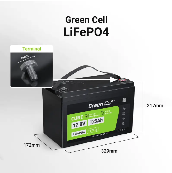 Акумулятор літієвий Green Cell LifePo4 CAV13 125Ah 12,8V (22935637) - фото 3