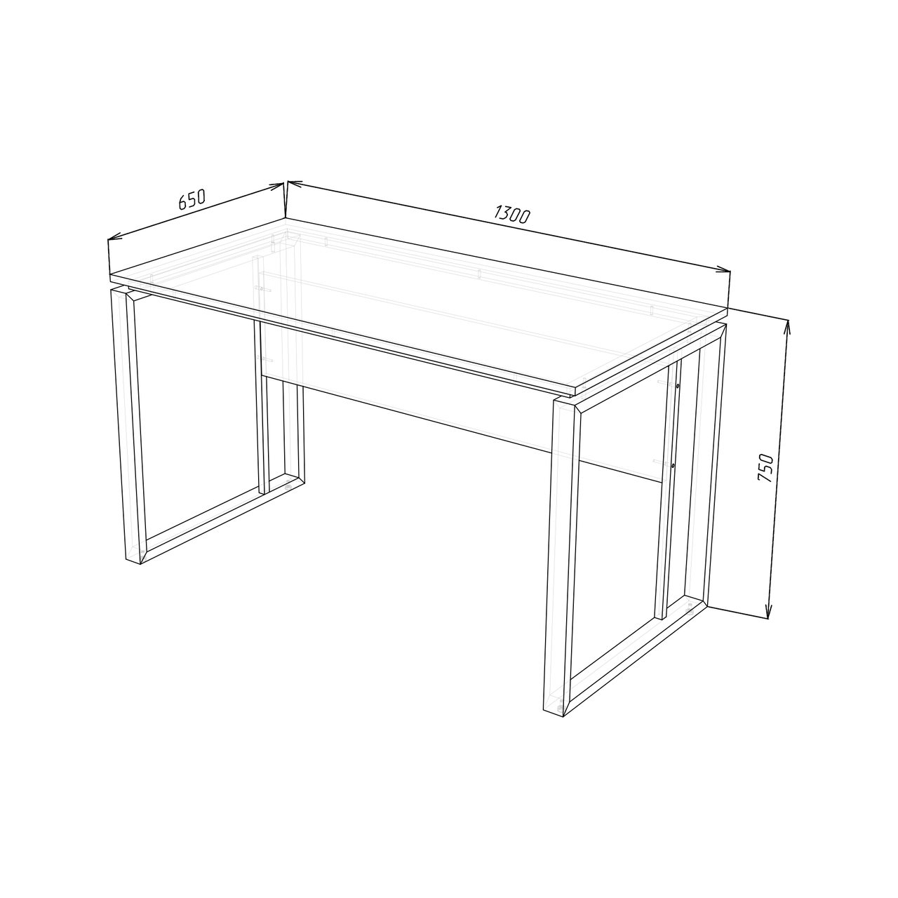 Стол офисный прямой Loft 1 УТП024101 металлический 30 см - фото 4