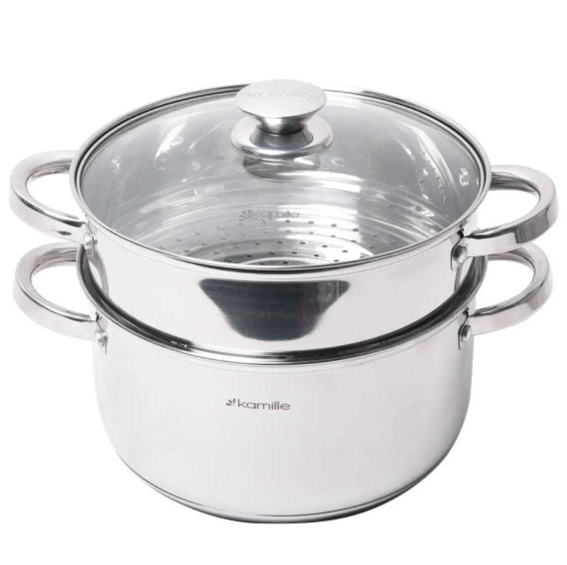 Пароварка Kamille KM-5814 одноуровневая из нержавеющей стали d 24 см (NA001698) Пароварка Kamille KM-5814 одноуровневая из нержавеющей стали d 24 см (NA001698)
