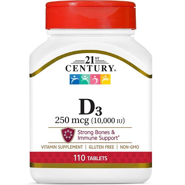 Витамин D 21st Century Vitamin D3 10000 IU 110 Tabs