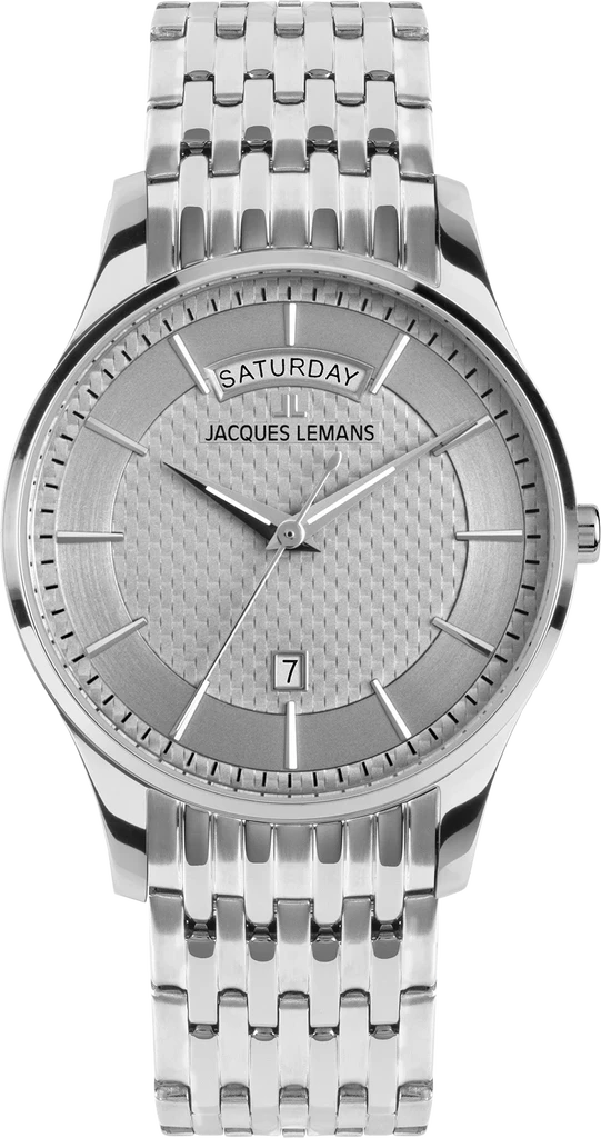 Наручные часы мужские Jacques Lemans London 1-2193G со стальным корпусом WR 50 м и серебристым циферблатом