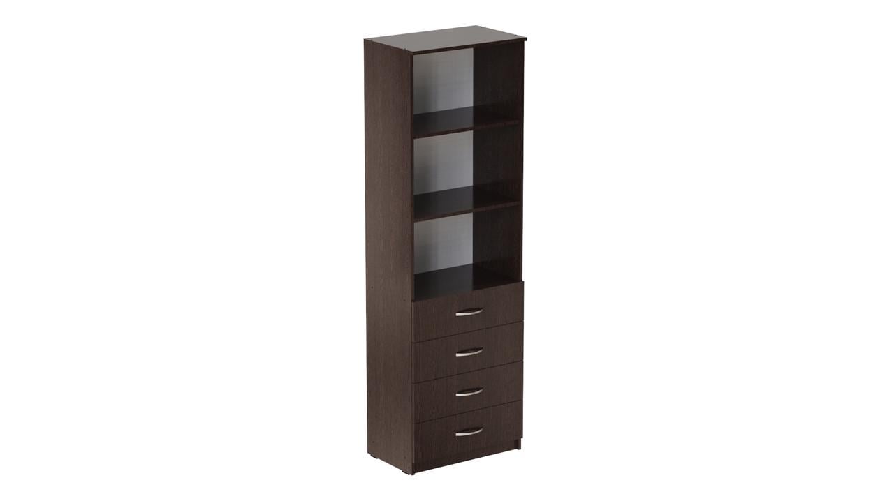 Шкаф Ferrum-decor Анжело на 3 полки с 4 ящиками ДСП 16 мм 1900x600x380 мм Венге Магия (FRD-104985)