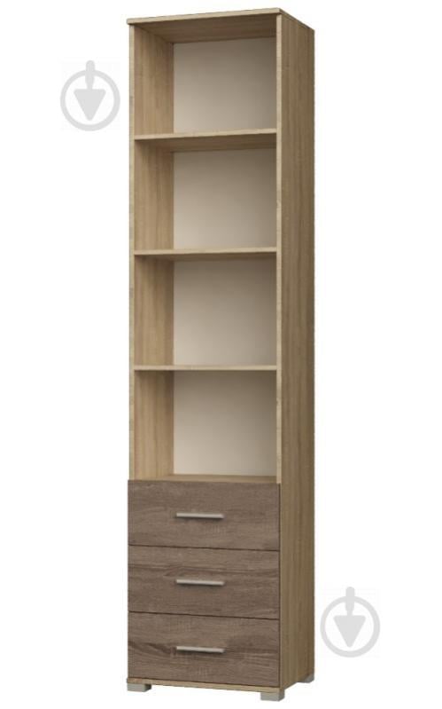 Шкаф-пенал открытый с ящиками Эверест Бриз-16 сонома + трюфель  (EVR-2284)