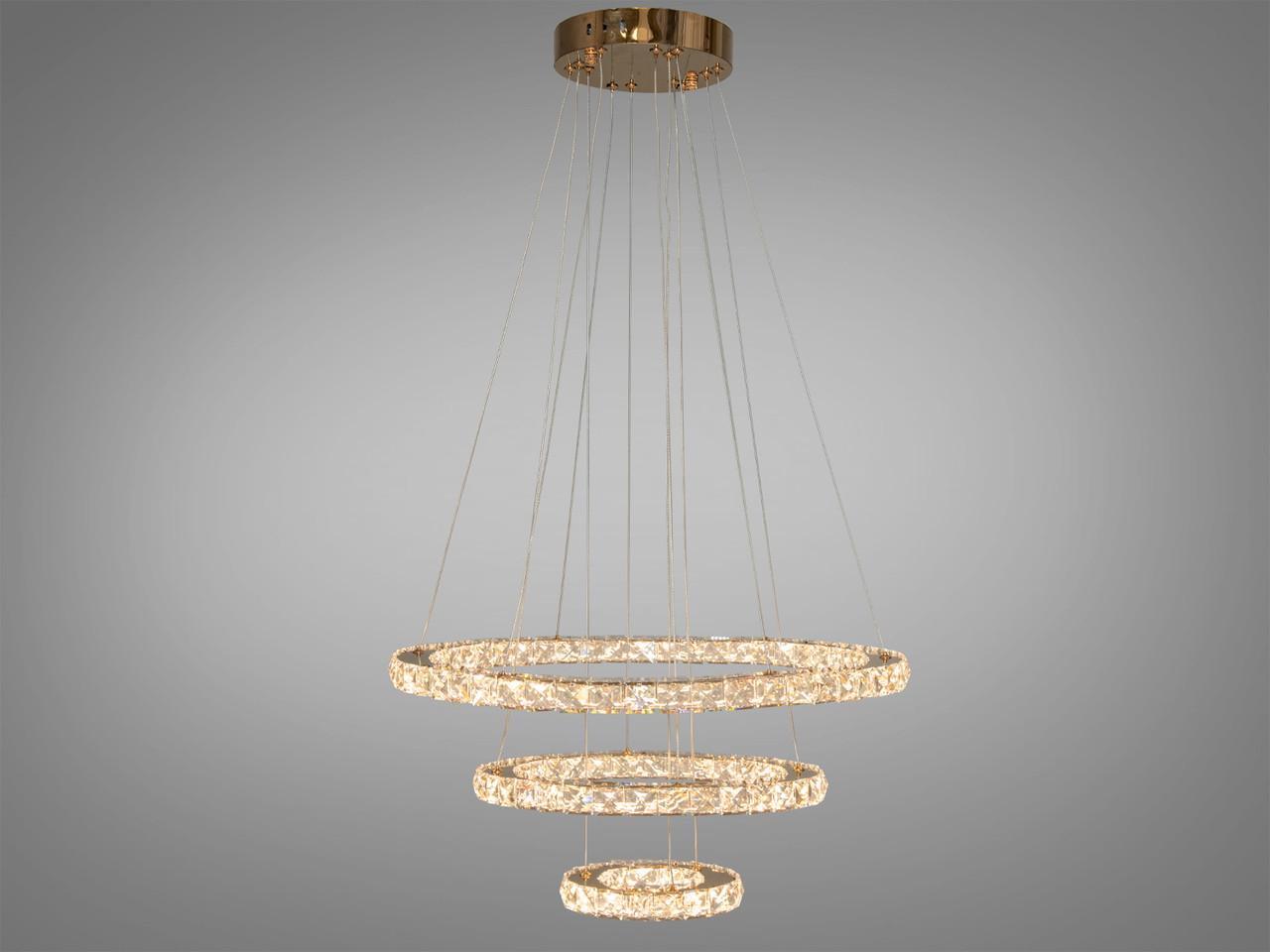 Люстра-подвес хрустальная LED 7201-8W/580+400+200G (2437589207)