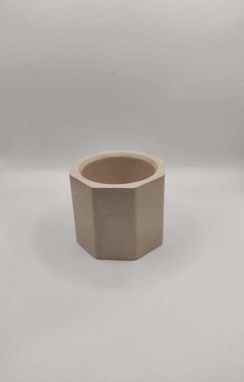 Кашпо гіпсове для свічок та рослин 4,7 см Бежевий - фото 1 Кашпо гіпсове для свічок та рослин 4,7 см Бежевий - фото 1