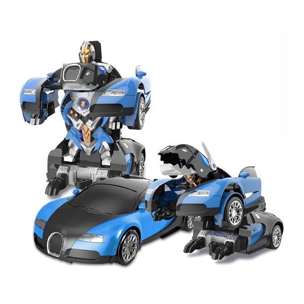 Радіокерована іграшка Робот-трансформер Bugatti Car Robot 1:18 Синій (1555255296) - фото 4