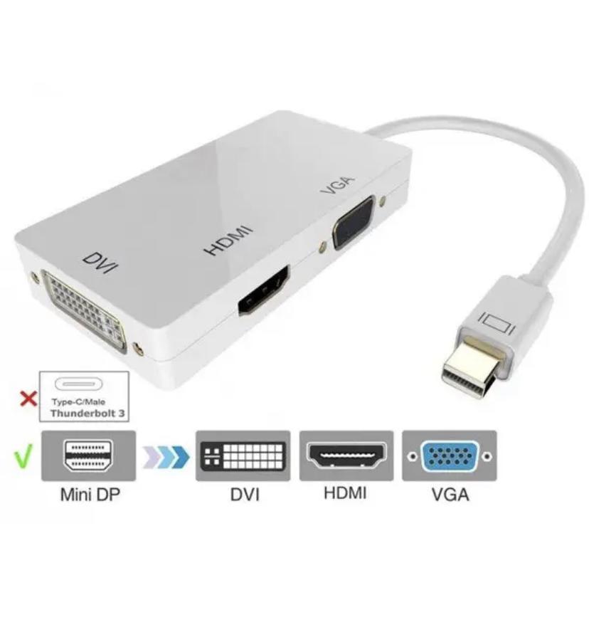 Конвертер перехідник Mini DisplayPort на HDMI/DVI/VGA (34113) - фото 6