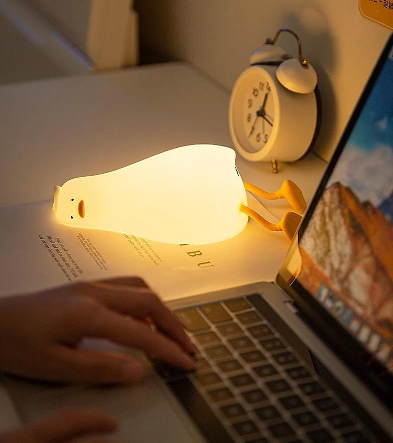 Ночник детский силиконовый гусь 7070 Белый - фото 3
