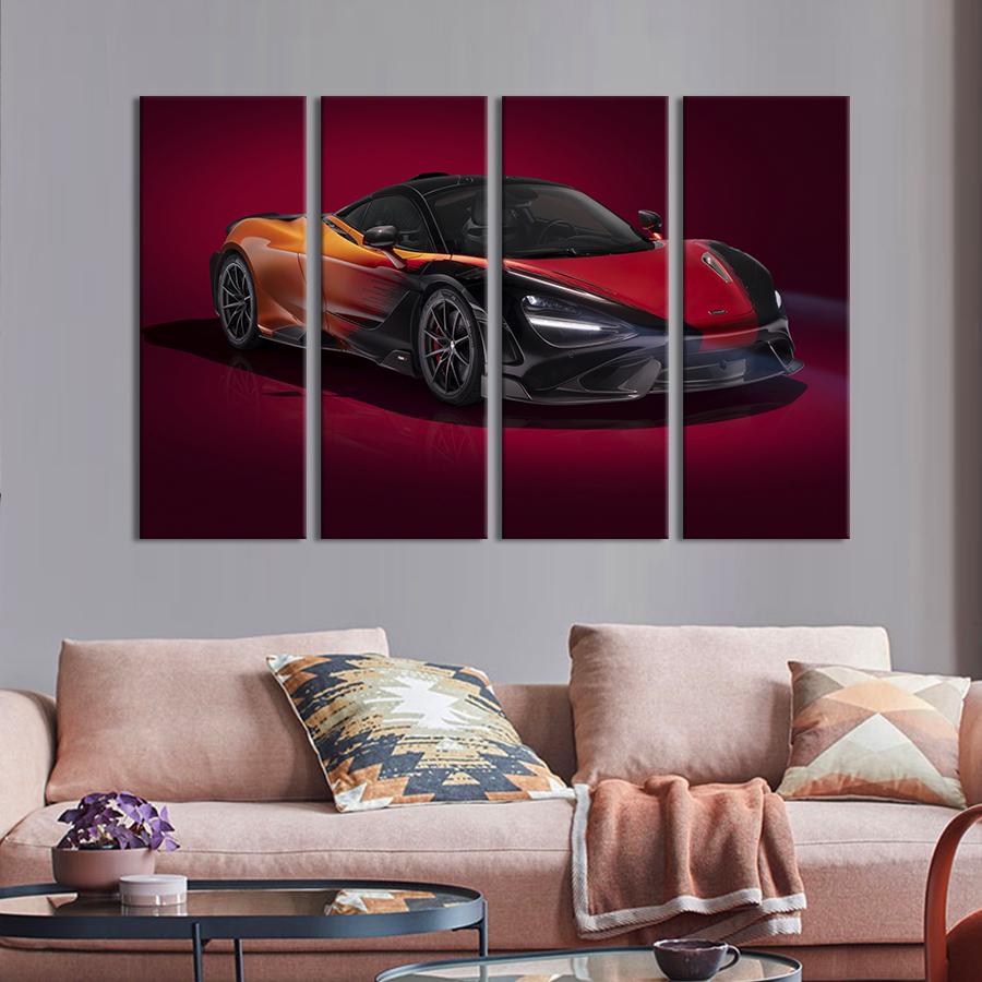 Картина на полотні Модний колір спортивного автомобіля McLaren 765LT 149x93 см (1389-41)