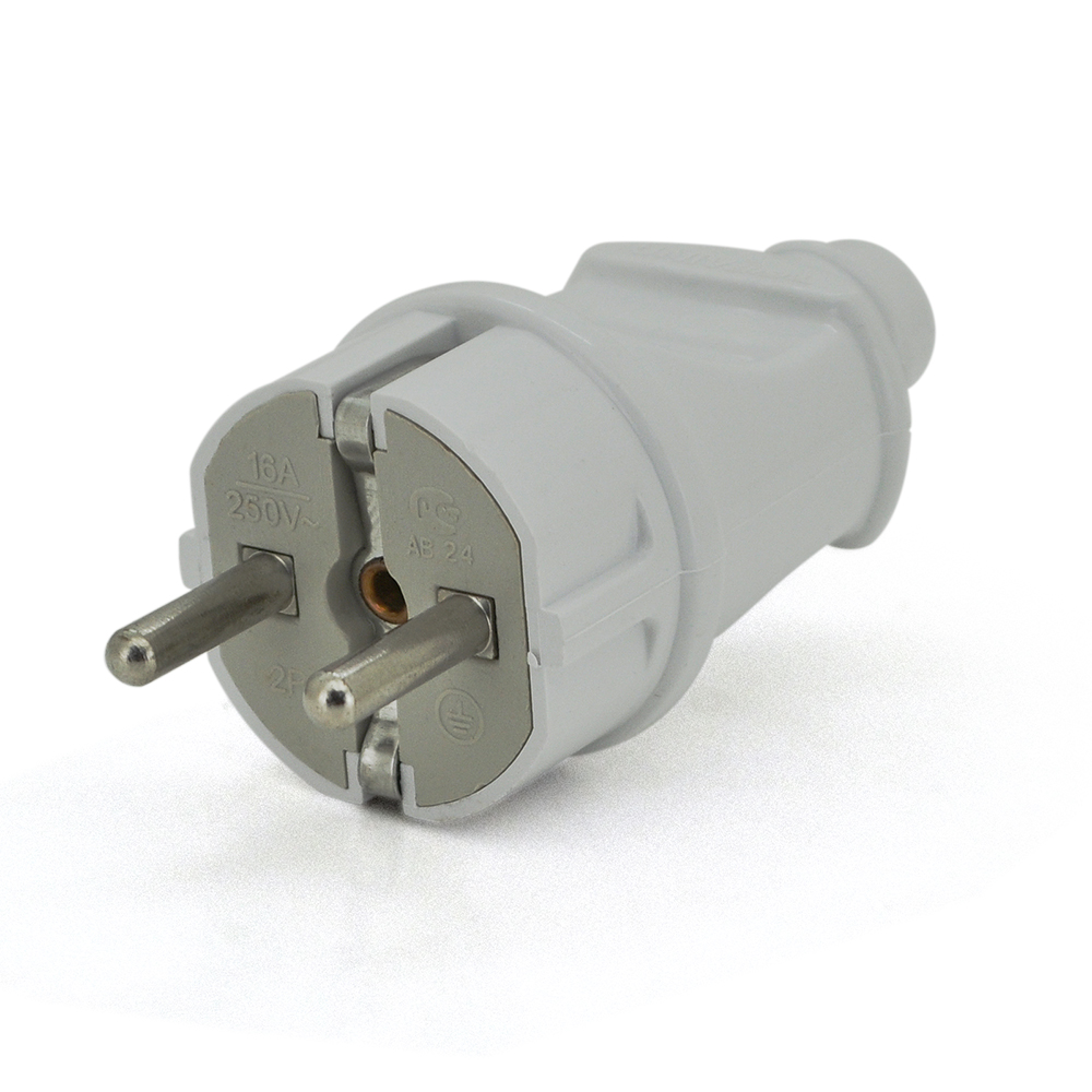 Електровилка із заземленням A101 16A 250V Q24 Білий (YUT_V11552)