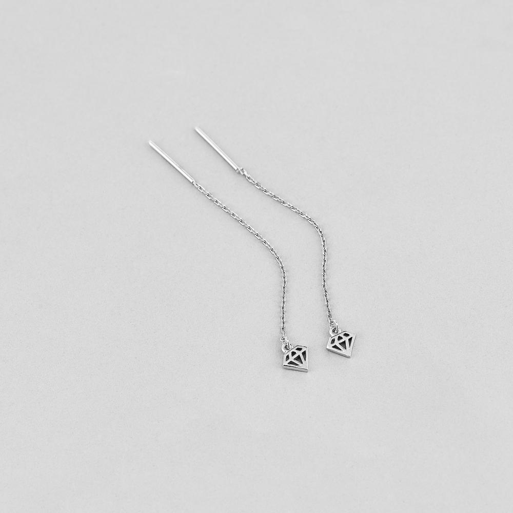Серебряные серьги Minimal Уникальность (3148)