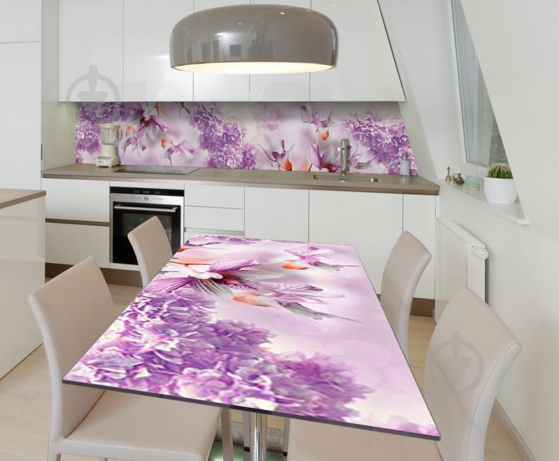 Наклейка виниловая на стол Zatarga  "3Д Сирень"  600х1200 мм