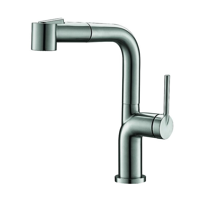 Смеситель для кухни KOER KI-70021-02 с выдвижным изливом Нержавеющая сталь (KR4798)