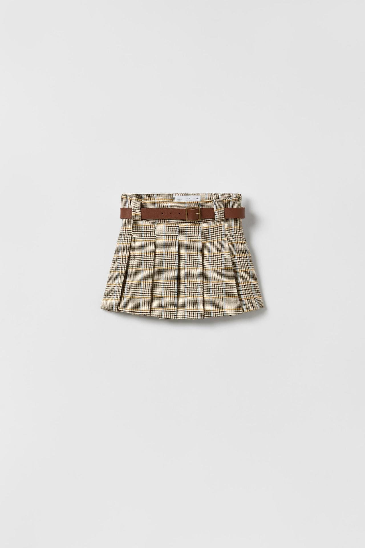 Юбка для девочки Zara Клеточка 140 см Коричневый (6249164707)