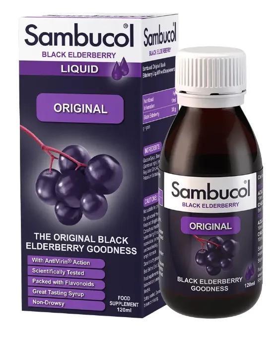 Черная бузина сироп Sambucol для иммунитета для взрослых и детей 120 мл