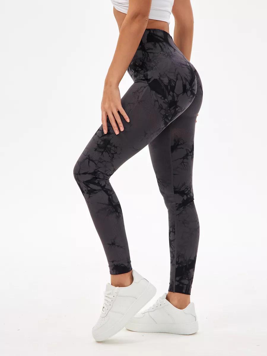 Лосини з ефектом Push Up Push Up мармурові з високою посадкою для тренувань в спортзалі та йоги S Сірий (70025S) - фото 4 Лосини з ефектом Push Up Push Up мармурові з високою посадкою для тренувань в спортзалі та йоги S Сірий (70025S) - фото 4