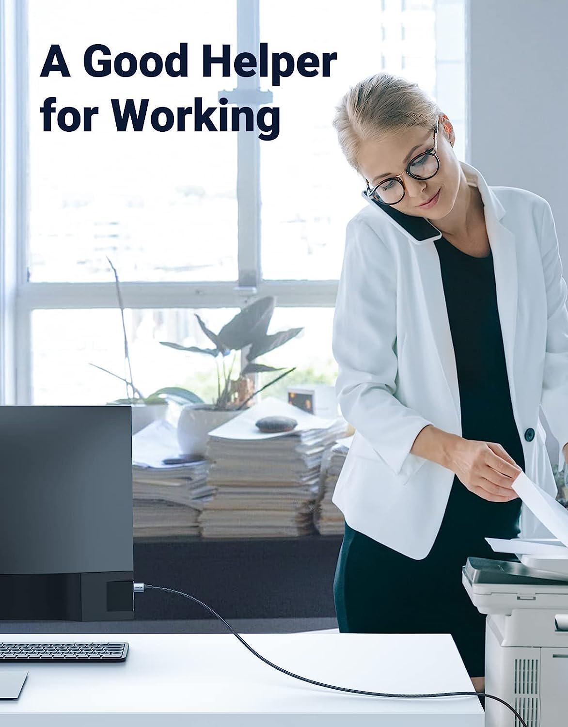 Кабель для принтера UGREEN USB-USB Type-B 2.0 480 Мбіт/с 2A USB-A на USB-B нейлонове обплетення 2 м Чорний (80803) - фото 9