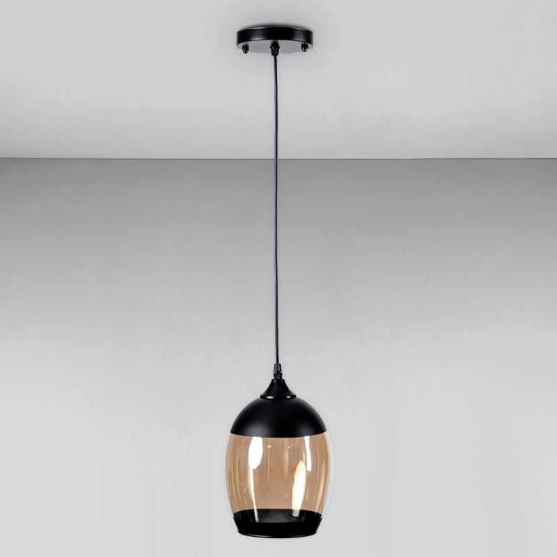 Люстра підвісна Light House SC-18192/1 D140хH200/H760 мм Чорний/Бурштиновий