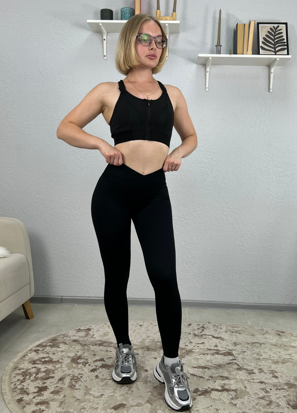 Лосини повсякденні пуш ап з V-поясом гладкі спортивні для тренувань та фітнесу 2XL Чорний (70190/2XL) - фото 7