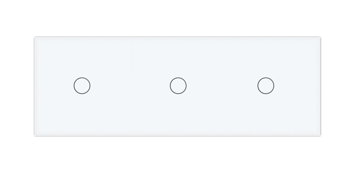 Выключатель сенсорный проходной Livolo 3 канала 1-1-1 стеклянный Белый (VL-C703S-11) - фото 2
