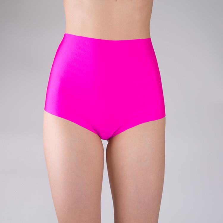 Трусы бразилианы высокие бесшовные XL Ярко-розовый (7819)