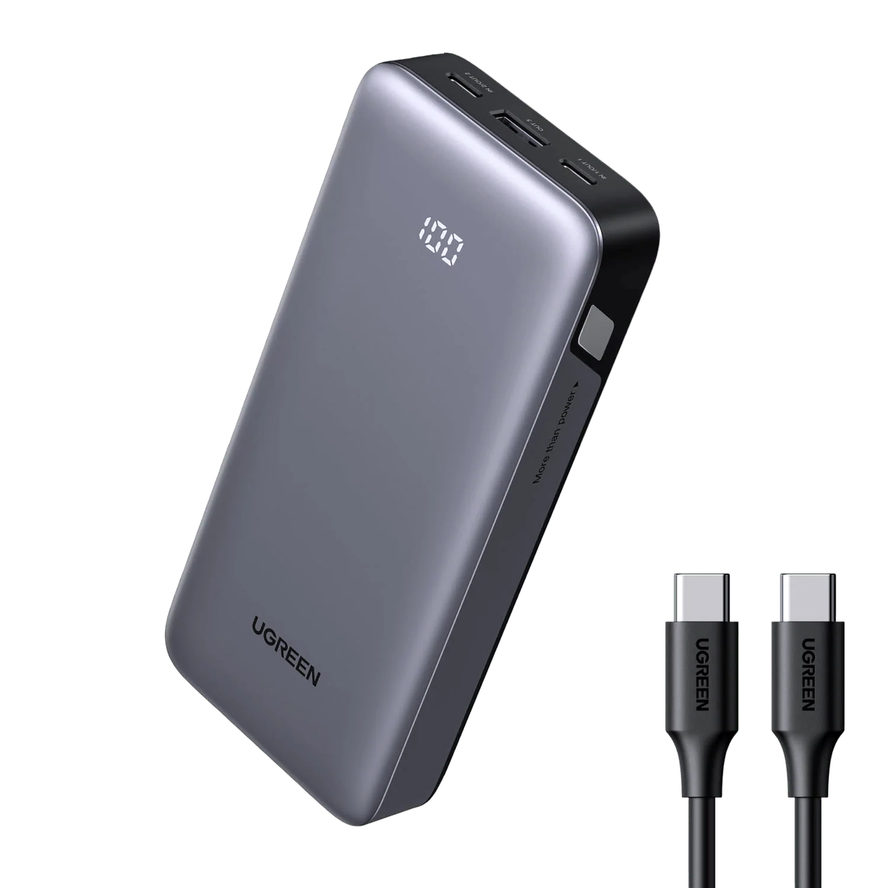 Повербанк Ugreen Nexode 20000 mAh 30W зі швидкою зарядкою PD 3.0 PPS QC4 LED дисплей USB-C USB-A Повербанк Ugreen Nexode 20000 mAh 30W зі швидкою зарядкою PD 3.0 PPS QC4 LED дисплей USB-C USB-A