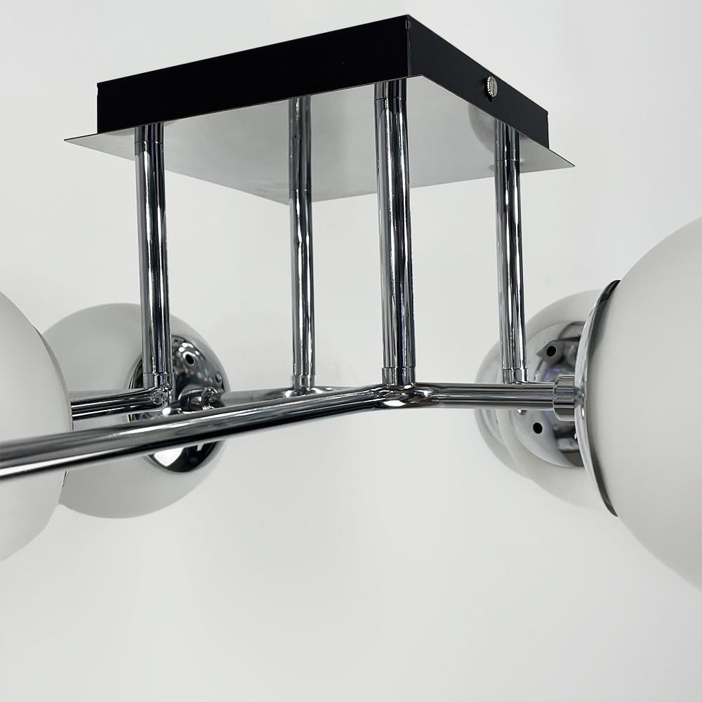 Люстра современная потолочная на 8 белых плафонов Хром (2693/8 (new) CH/WT) - фото 5