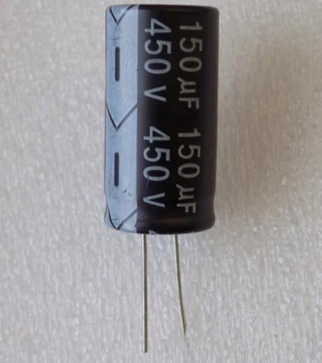 Конденсатор электролитический 150uF 450V 105C 150 мкФ 450В 105 град/150x450x105 град гибкие выводы 18x36 мм (17633)