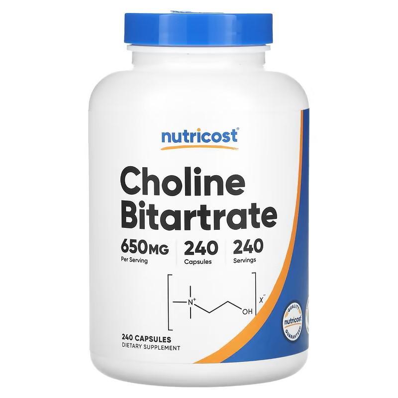 Холин битартрат Nutricost Choline Bitartrate 650 mg 240 capsules