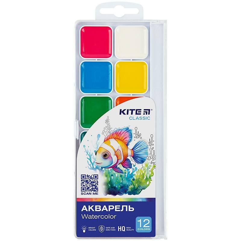 Набор акварельных красок KITE Classic 12 цветов (k-061)