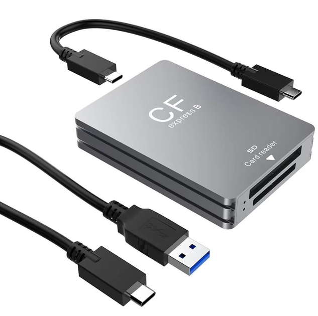 Картридер универсальный CFexpress Type B SD Card Reader Cardreader Adapter USB 3.2 10Gbps Dual-Slot Support Android/Windows/Mac OS для SLR металлический корпус 2в1 (23741781)