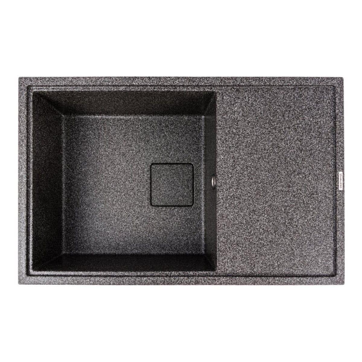 Гранитная мойка Valeso Galans врезная прямоугольная матовая 780х500 мм Графит