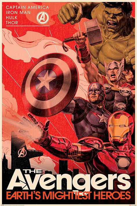 Постер плакат Мстители Пропаганда Героя Золотого Века/Avengers Golden Age Hero Propaganda 61x91,5 см