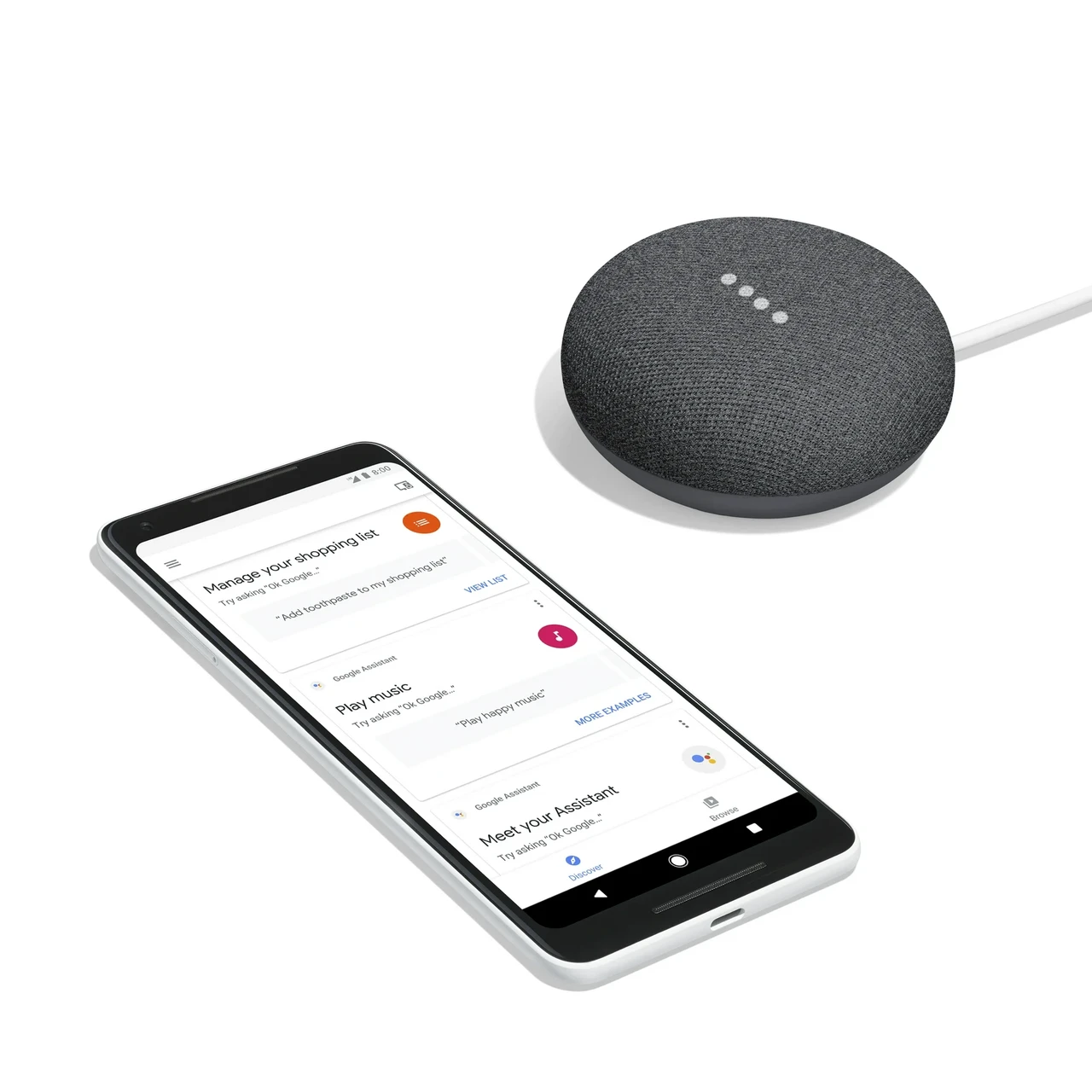 Розумна колонка Google Home Mini Charcoal (GA00216) - фото 8