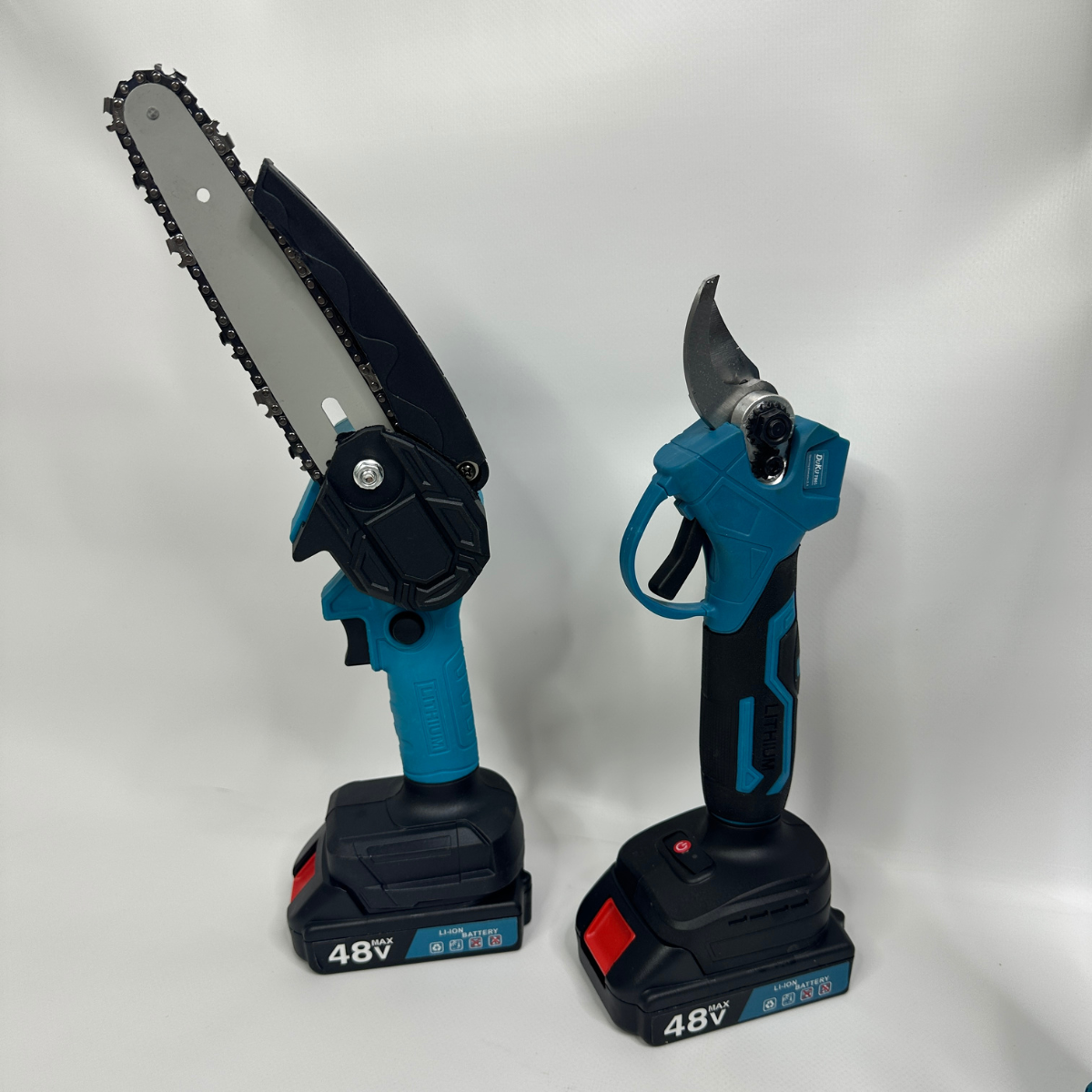 Пила-высоторез цепная 6" и секатор аккумуляторный с телескопической штангой и 2 аккумуляторами 48V (AND-0425-Blue/Black)